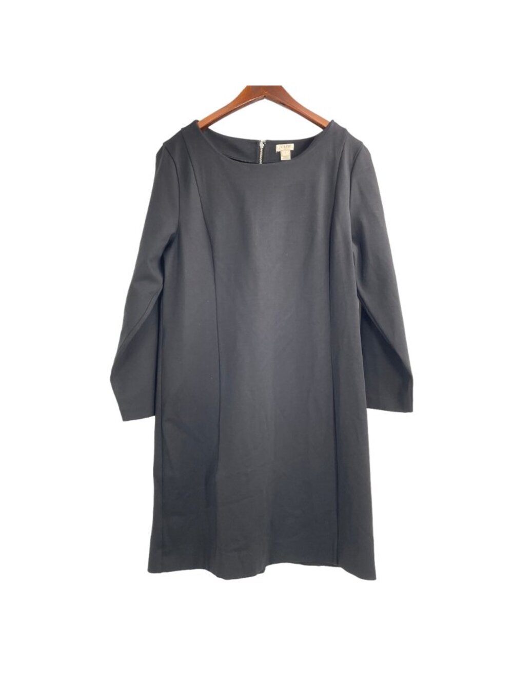 J. Crew Factory Black Long Sleeve Sheath Dress Womens Large Classic Minimalist